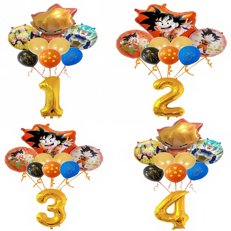 Two Set 9pcs Goku figure Birthday Party Decoration Dragon Ball Theme House Aluminum Film Balloon Set Star Globos Kids Baby Party
Two Set 9pcs Goku figure Birthday Party Decoration Dragon Ball Theme House Aluminum Film Balloon Set Star Globos Kids Baby Party