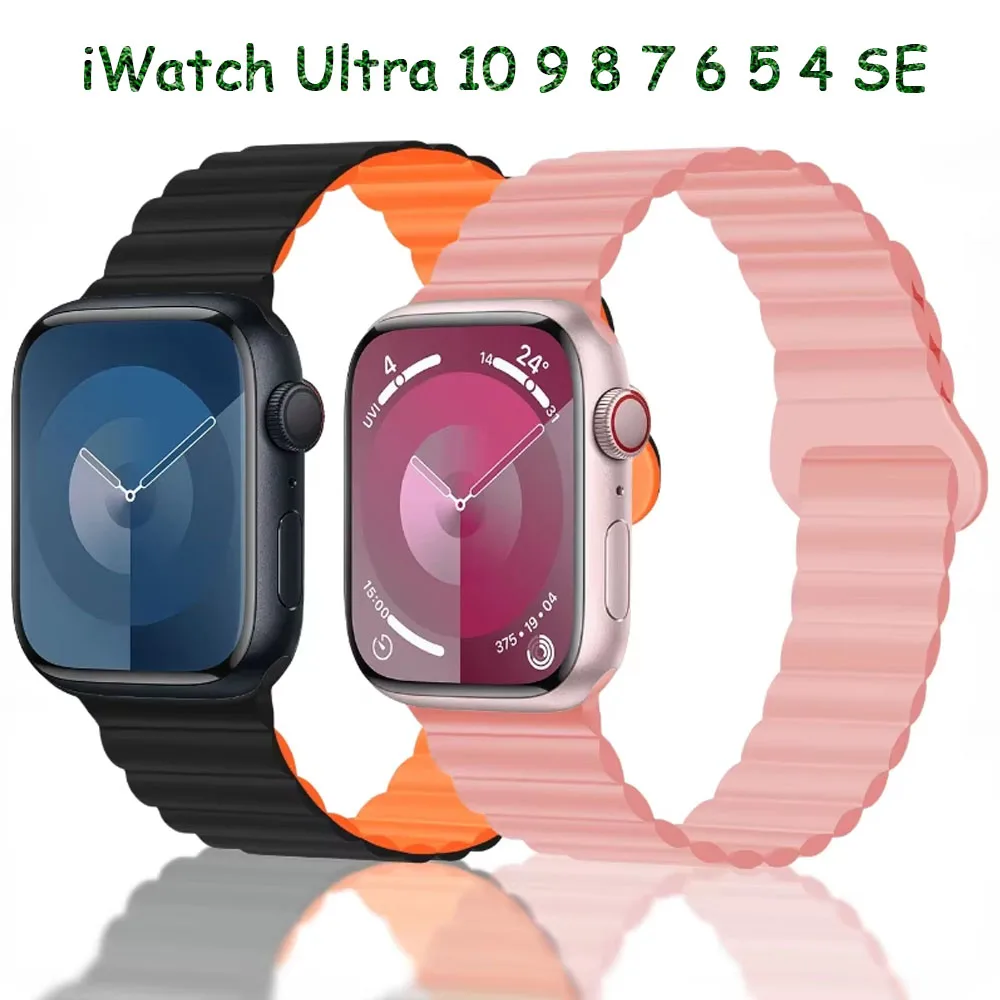 Magnetic Sports Silicone Strap for Apple Watch 10 46mm 42mm Ultra 2 49mm Bracelet iWatch 9 8 7 6 5 4 SE 45mm 41mm 40mm 44mm Belt
Magnetic Sports Silicone Strap for Apple Watch 10 46mm 42mm Ultra 2 49mm Bracelet iWatch 9 8 7 6 5 4 SE 45mm 41mm 40mm 44mm Belt
