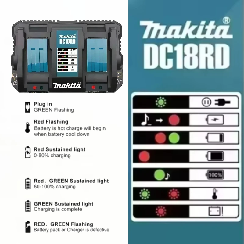 Original Makita DC18RC charger Li-ion compatible with 14.4V 18V LXTBL1815 BL1860 BL1430 BL1450 Power tool Charger
Original Makita DC18RC charger Li-ion compatible with 14.4V 18V LXTBL1815 BL1860 BL1430 BL1450 Power tool Charger