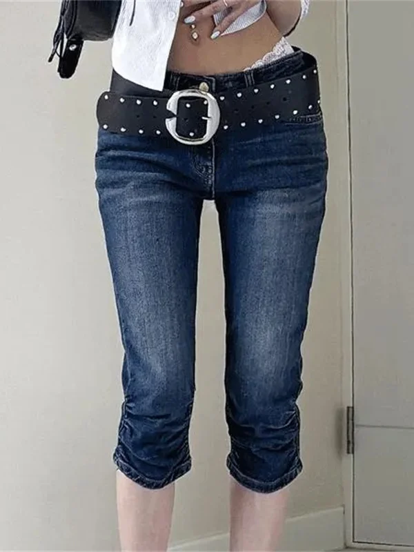 Women's Retro Faded Knee-Crinkle Denim Jeans Elastic Slimming 6-Point Tight Pants Casual Cotton Stretch Summer Jeans
Women's Retro Faded Knee-Crinkle Denim Jeans Elastic Slimming 6-Point Tight Pants Casual Cotton Stretch Summer Jeans