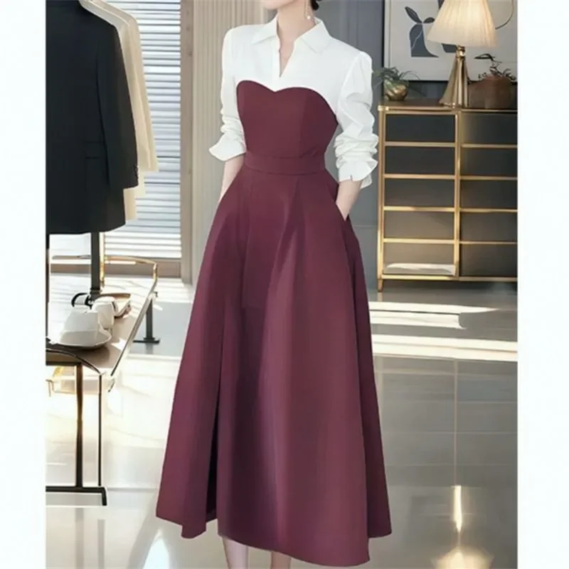 Spring Autumn 2026 New Long-Sleeved Dress Women's Clothing French High-End Sense Medium-long Fashion Slim Stitching Dresses
Spring Autumn 2026 New Long-Sleeved Dress Women's Clothing French High-End Sense Medium-long Fashion Slim Stitching Dresses