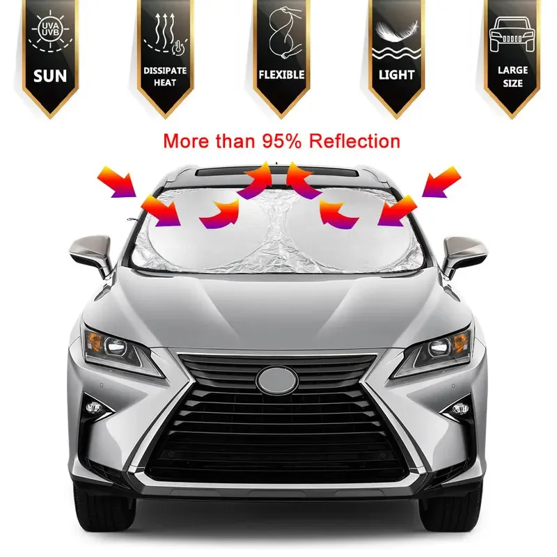 Car Windshield Sun Shade Cover Visor Protector Interior Anti UV Sun Windscreen Folding Parasol Auto Automobiles Accessories
Car Windshield Sun Shade Cover Visor Protector Interior Anti UV Sun Windscreen Folding Parasol Auto Automobiles Accessories