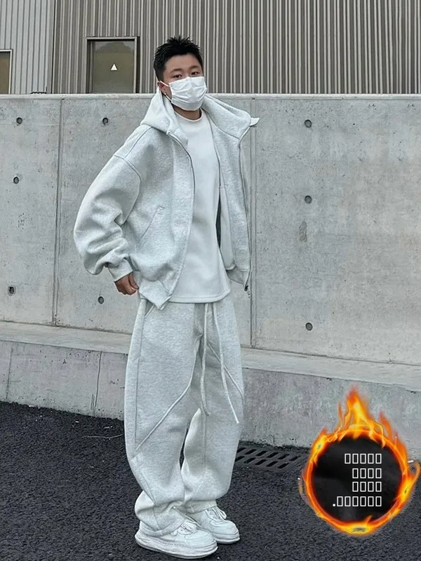 Extra Large Casual Sports Men's Clothing Autumn Winter Fce Thiened Loose Hoodie Sweatirt Pants Two-Piece Set Polyester
Extra Large Casual Sports Men's Clothing Autumn Winter Fce Thiened Loose Hoodie Sweatirt Pants Two-Piece Set Polyester