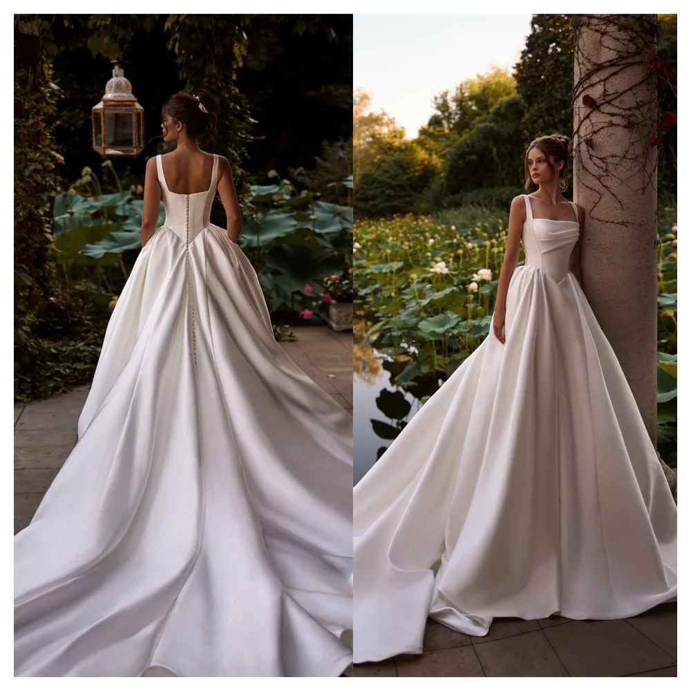 Customized Elegant White Jersey Prom Dress Modern Square Collar Spaghetti Straps Sleeveless Wedding Dress Soft Celebri
Customized Elegant White Jersey Prom Dress Modern Square Collar Spaghetti Straps Sleeveless Wedding Dress Soft Celebri