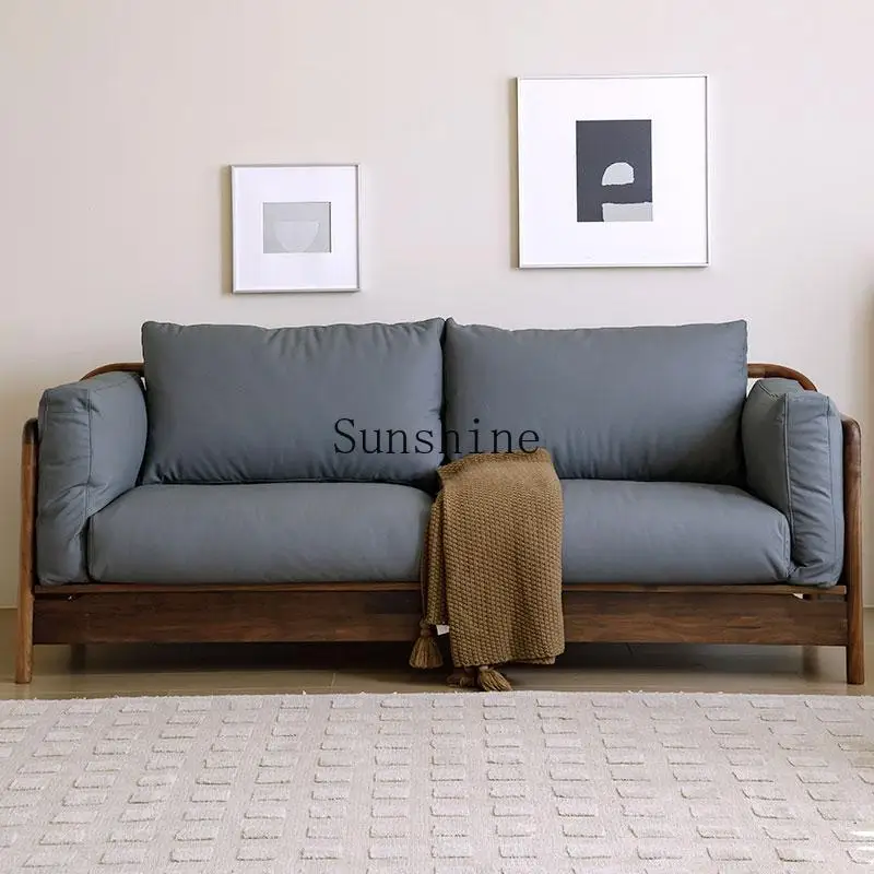 North American black walnut sofa, all solid wood three-person leather sofa
North American black walnut sofa, all solid wood three-person leather sofa