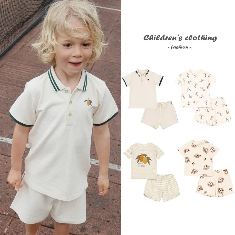 2025 Summer Boys' Set Fashion Cartoon Print Baby Boys' T-shirt Shorts Casual Cotton Short Sleeve Top Children's Girls' Clothing
2025 Summer Boys' Set Fashion Cartoon Print Baby Boys' T-shirt Shorts Casual Cotton Short Sleeve Top Children's Girls' Clothing