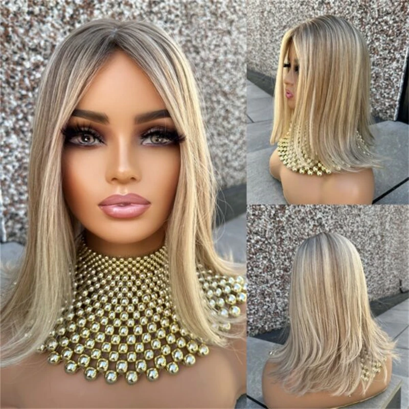 Короткий прямой боб 13x4 Ombre Пепельно-русый мелированный парик с темными корнями Высококачественный синтетический HD парик фронта шнурка Парик высокого качества
Короткий прямой боб 13x4 Ombre Пепельно-русый мелированный парик с темными корнями Высококачественный синтетический HD парик фронта шнурка Парик высокого качества