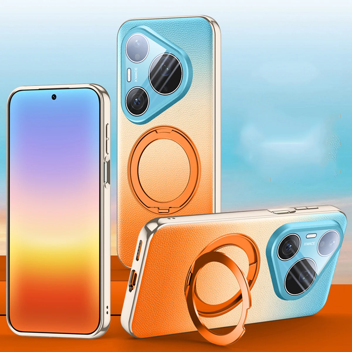 Gradient Leather Wireless Charging Rotate Kickstand Case for Huawei Pura 90 Pro Max, Slim Built-in Camera Protection Phone Cover
Gradient Leather Wireless Charging Rotate Kickstand Case for Huawei Pura 90 Pro Max, Slim Built-in Camera Protection Phone Cover