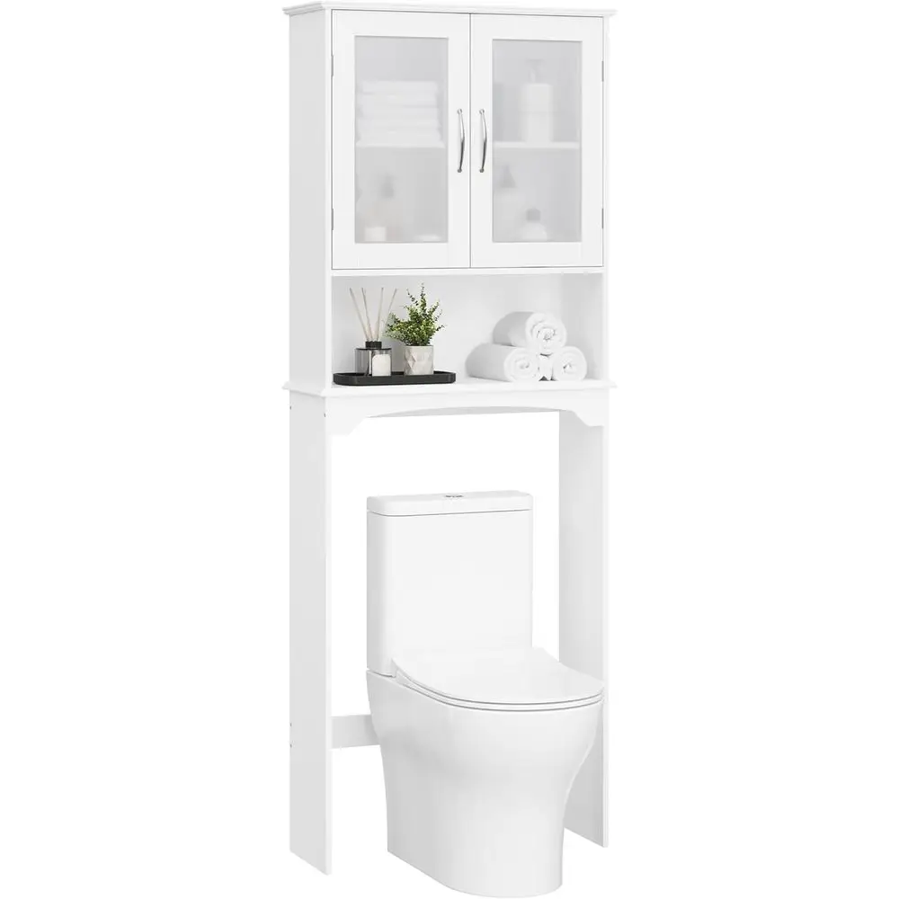 Over The Toilet Storage Cabinet with Double Tempered Glass Doand Adjustable Shel, reestanding Bathroom Storage Rack, 66 Inches H
Over The Toilet Storage Cabinet with Double Tempered Glass Doand Adjustable Shel, reestanding Bathroom Storage Rack, 66 Inches H