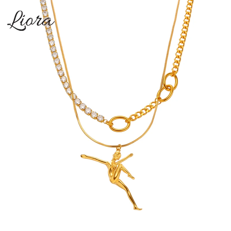 Liora Distinctive Dancer Pendant Necklace For Women Zircon Stainless Steel Chain Charm Necklace Women Wedding Jewelry Gifts
Liora Distinctive Dancer Pendant Necklace For Women Zircon Stainless Steel Chain Charm Necklace Women Wedding Jewelry Gifts