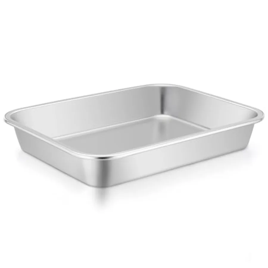 Lasagna Pan, 10.6 x 8.3 x 1.7inch Stainless Steel Rectangular Cake Brownie Pan Casserole Baking Dish, Compact for Toaster Oven,
Lasagna Pan, 10.6 x 8.3 x 1.7inch Stainless Steel Rectangular Cake Brownie Pan Casserole Baking Dish, Compact for Toaster Oven,