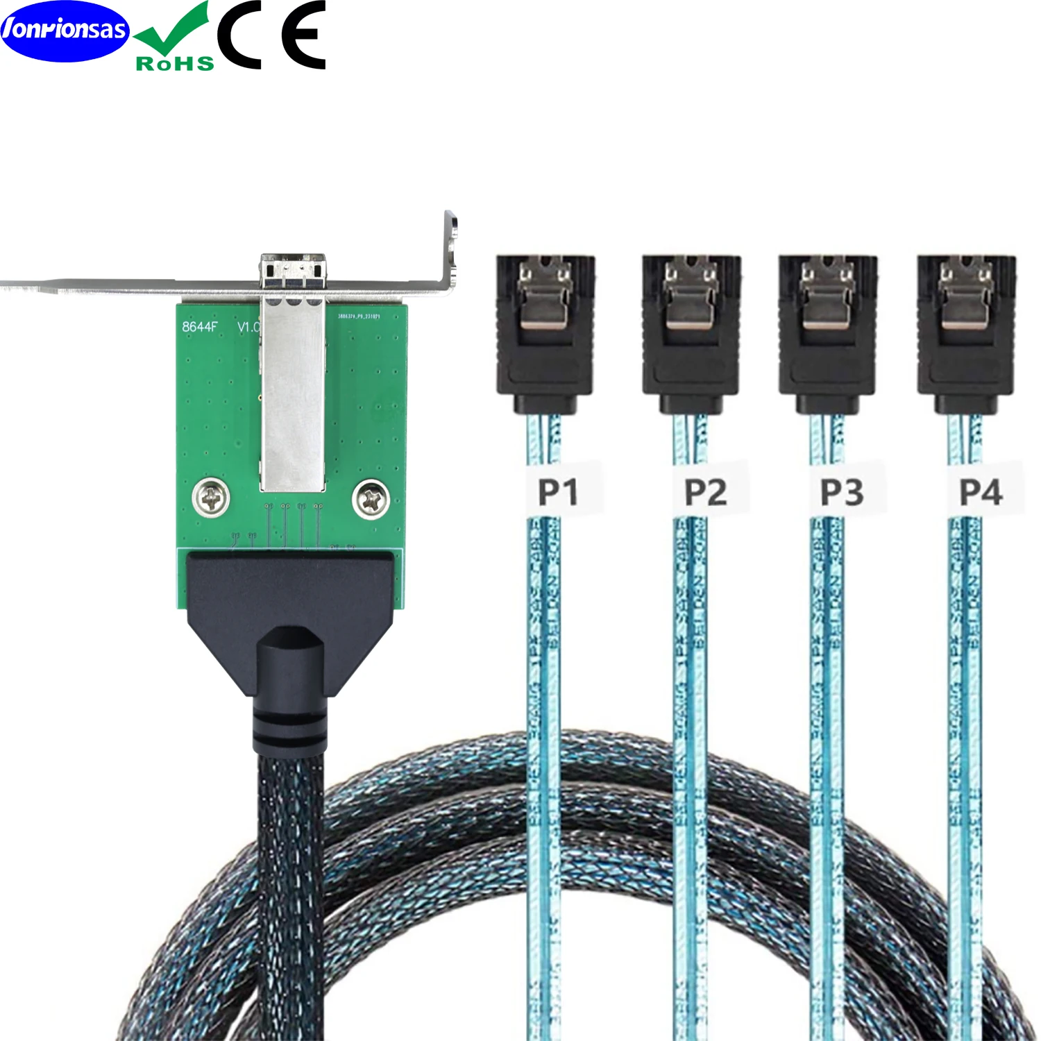 LONRIONSAS#12G 30AWG External Mini SAS HD SFF-8644 female wiht PCBA to 4 Port SATA For Hard Disk Data Server Raid Cable adapter
LONRIONSAS#12G 30AWG External Mini SAS HD SFF-8644 female wiht PCBA to 4 Port SATA For Hard Disk Data Server Raid Cable adapter