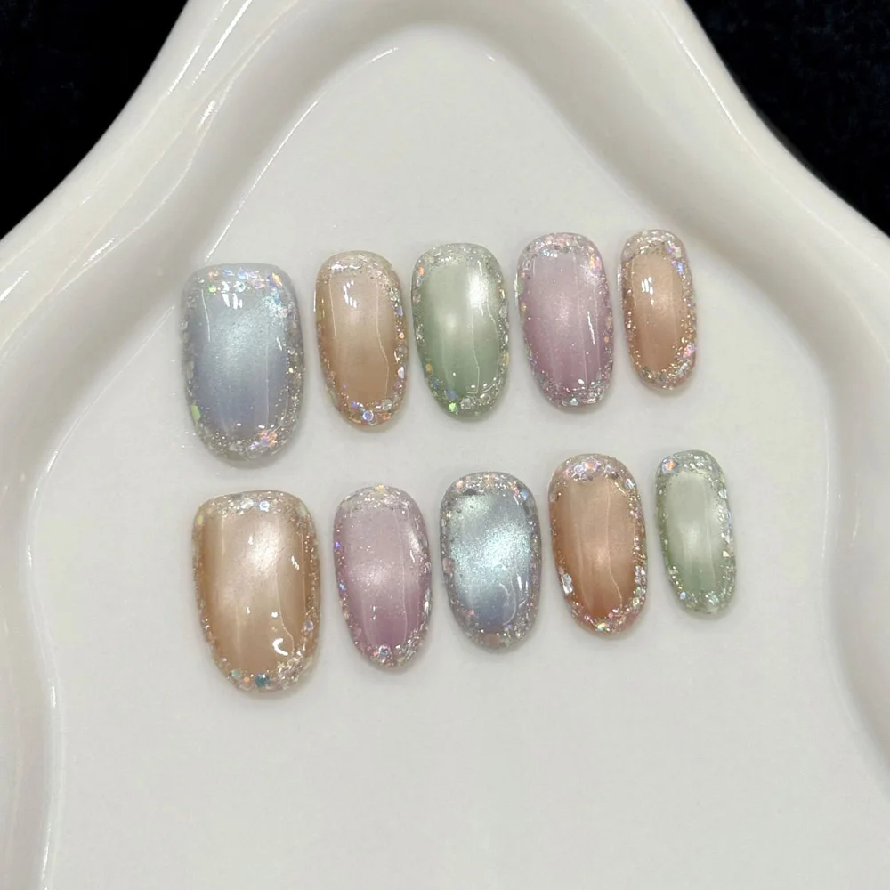 Crystal Glass Beads with Colorful Gemstone Glitter Sequins Shiny Dreamy Ice-Clear Cat Eye Nail Art Stickers
Crystal Glass Beads with Colorful Gemstone Glitter Sequins Shiny Dreamy Ice-Clear Cat Eye Nail Art Stickers