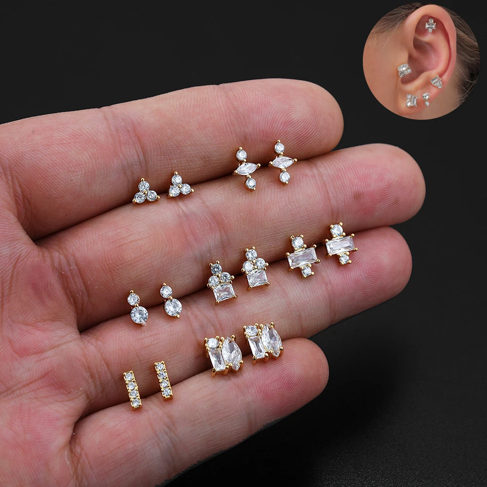 Simple Gold Plated Zircon Crystal Geometric Small Earrings for Women Girls Fashion Tiny CZ Helix Stud Earrings Piercing Jewelry
Simple Gold Plated Zircon Crystal Geometric Small Earrings for Women Girls Fashion Tiny CZ Helix Stud Earrings Piercing Jewelry