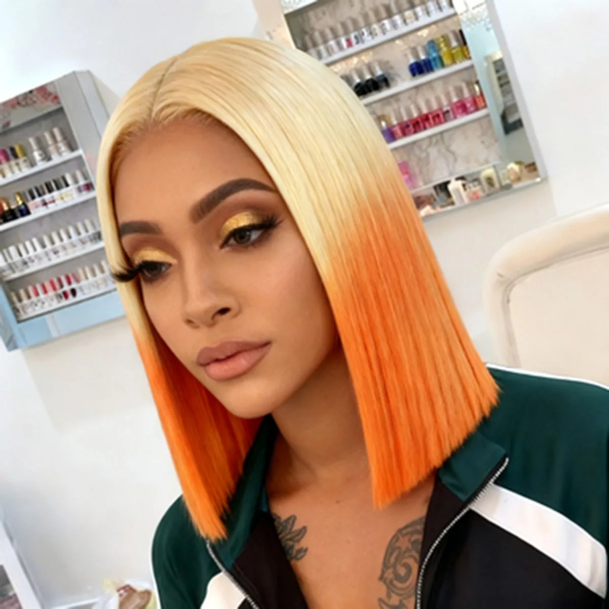 Premium Synthetic Hair Blonde to Orange Short Bob Wigs Lace Front Wig for Women Natural Hairline Heat Resistant Cosplay Party
Premium Synthetic Hair Blonde to Orange Short Bob Wigs Lace Front Wig for Women Natural Hairline Heat Resistant Cosplay Party