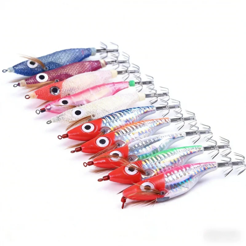 Светящаяся приманка для рыбалки в виде имитации креветки, 10 шт., 10 см, 9,1 г, в виде иглы кальмара, набор для морской рыбалки в коробке
Светящаяся приманка для рыбалки в виде имитации креветки, 10 шт., 10 см, 9,1 г, в виде иглы кальмара, набор для морской рыбалки в коробке