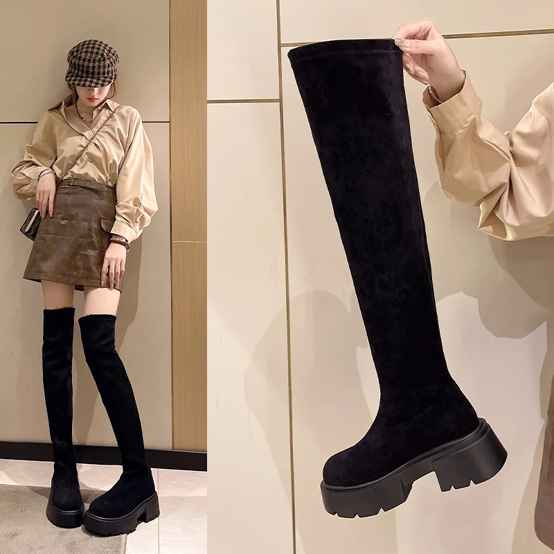Vintage Stretch Women Knee High Boots Fashion Shoes Autumn Winter Thick Heel Ladies Long Boot Round Toe Women boot
Vintage Stretch Women Knee High Boots Fashion Shoes Autumn Winter Thick Heel Ladies Long Boot Round Toe Women boot