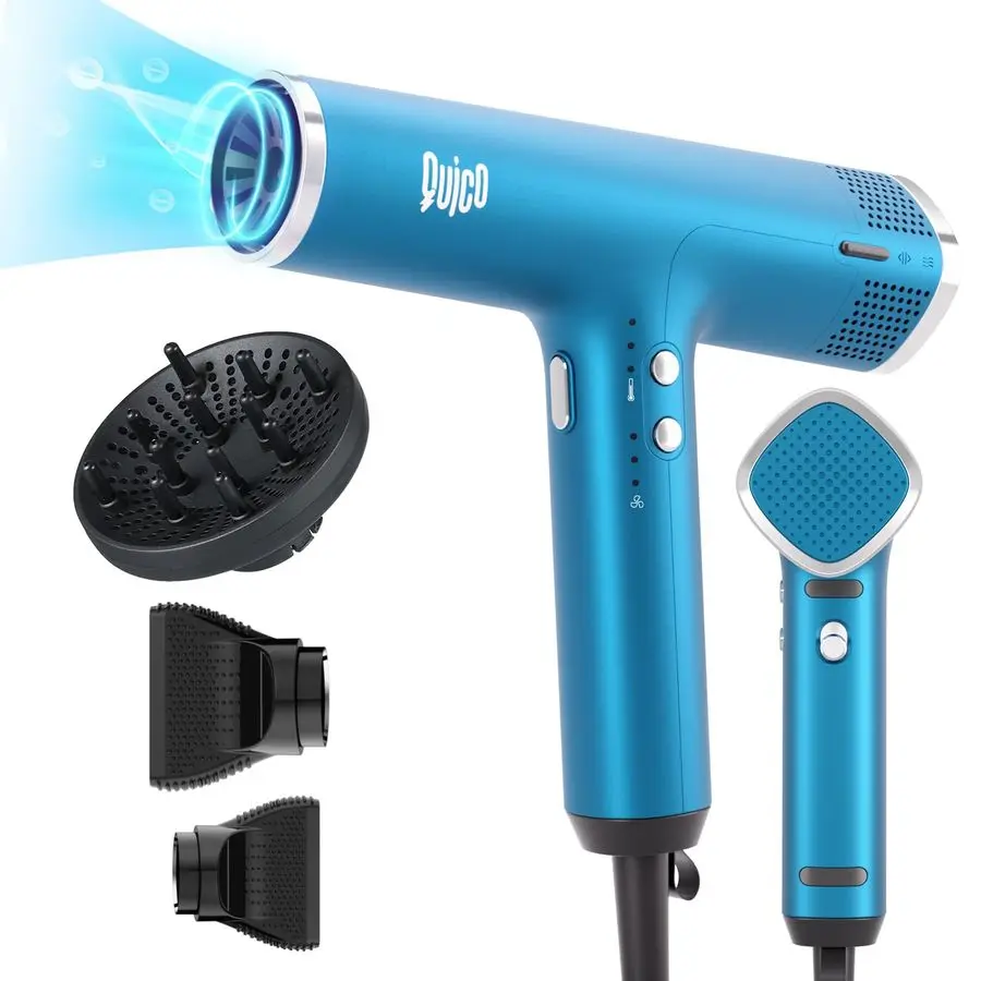 Hair Blow Dryer, 1875W HighSpeed BLDC 7X Faster 110000 RPM Quiet Hair Dryer with Diffuser, 2 Billion Negative Ionic Salon Dryer,
Hair Blow Dryer, 1875W HighSpeed BLDC 7X Faster 110000 RPM Quiet Hair Dryer with Diffuser, 2 Billion Negative Ionic Salon Dryer,