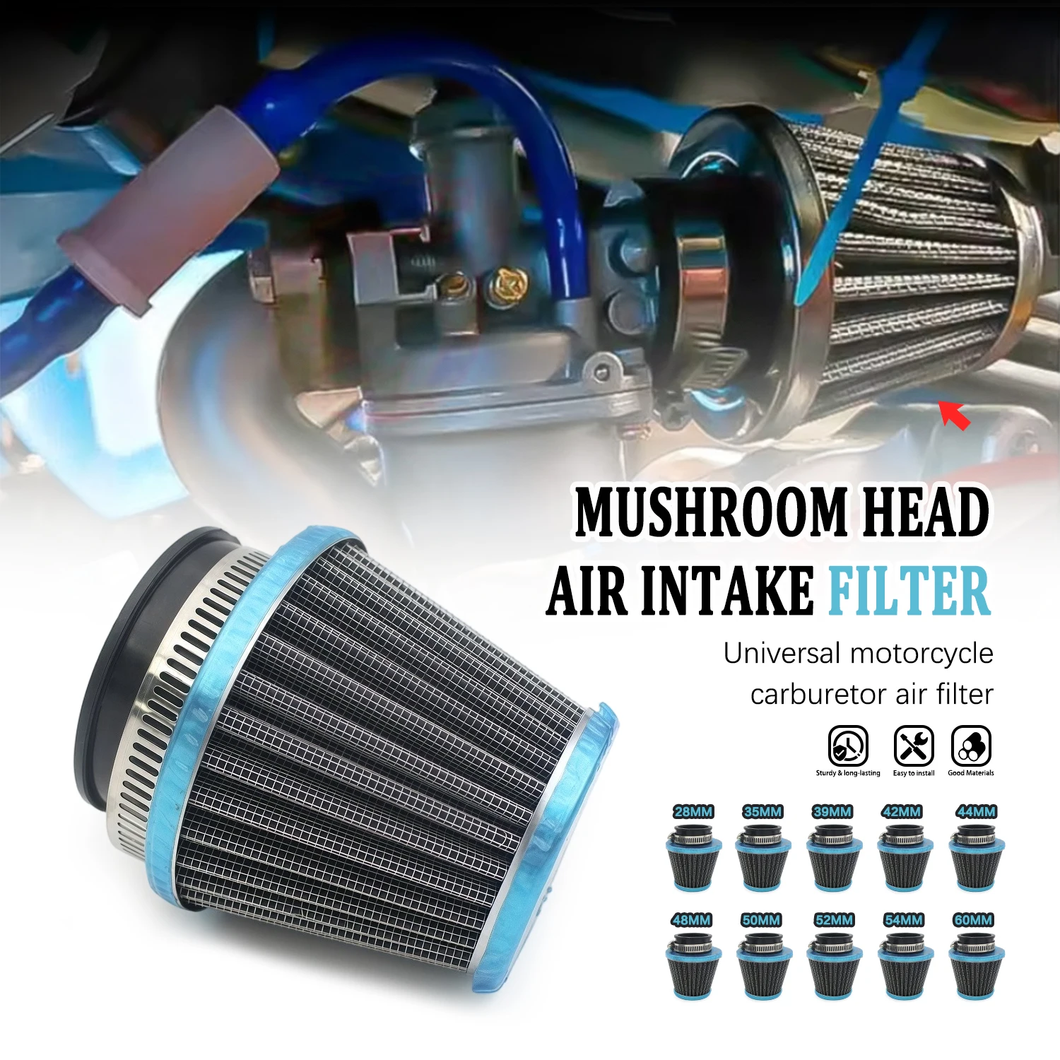 35/39/42/44/48/50/52/60MM Filter Mushroom Head Intake Cleaner Accessories Universal Motorcycle Carburetors Air Filter Nonwoven
35/39/42/44/48/50/52/60MM Filter Mushroom Head Intake Cleaner Accessories Universal Motorcycle Carburetors Air Filter Nonwoven