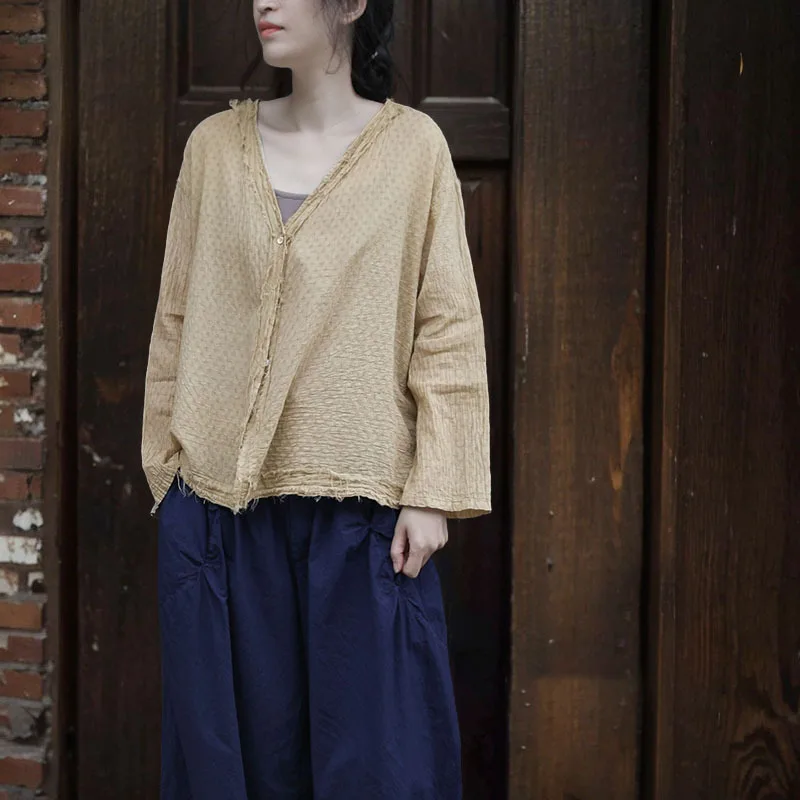 Retro literary travel style, sunscreen top, burr edge jacquard cotton short cardigan, fashionable casual and versatile, simple t
Retro literary travel style, sunscreen top, burr edge jacquard cotton short cardigan, fashionable casual and versatile, simple t