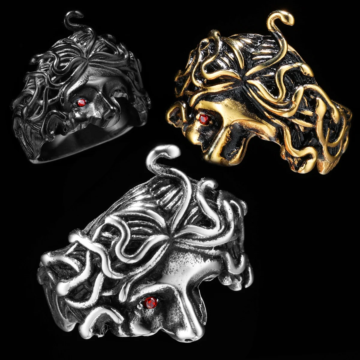 Greek Mythology Medusa Stainless Steel Men Rings Punk New For Male Women Fashion Jewelry Creativity Gift Wholesale Dropshiping
Greek Mythology Medusa Stainless Steel Men Rings Punk New For Male Women Fashion Jewelry Creativity Gift Wholesale Dropshiping