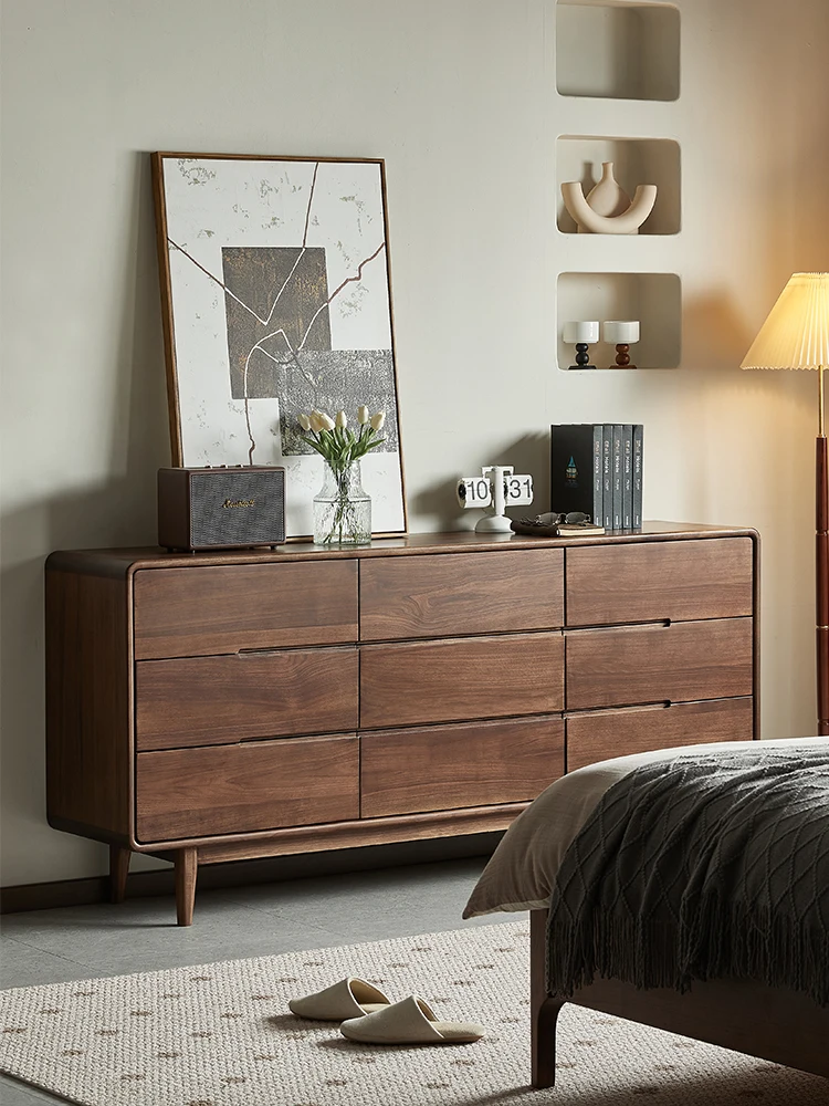 Черный орех, девять сундука, простой скандинавский шкаф для хранения вещей, гостиная, дом, весь массив дерева 
Черный орех, девять сундука, простой скандинавский шкаф для хранения вещей, гостиная, дом, весь массив дерева