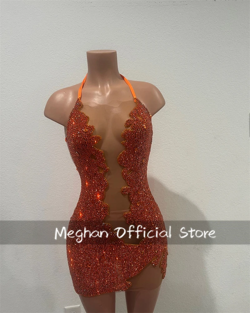 Orange Halter Short Prom Dresses For Black Girls Bead Crystal Rhinestone 2025 Birthday Luxury Dress Mini Cocktail Customized
Orange Halter Short Prom Dresses For Black Girls Bead Crystal Rhinestone 2025 Birthday Luxury Dress Mini Cocktail Customized