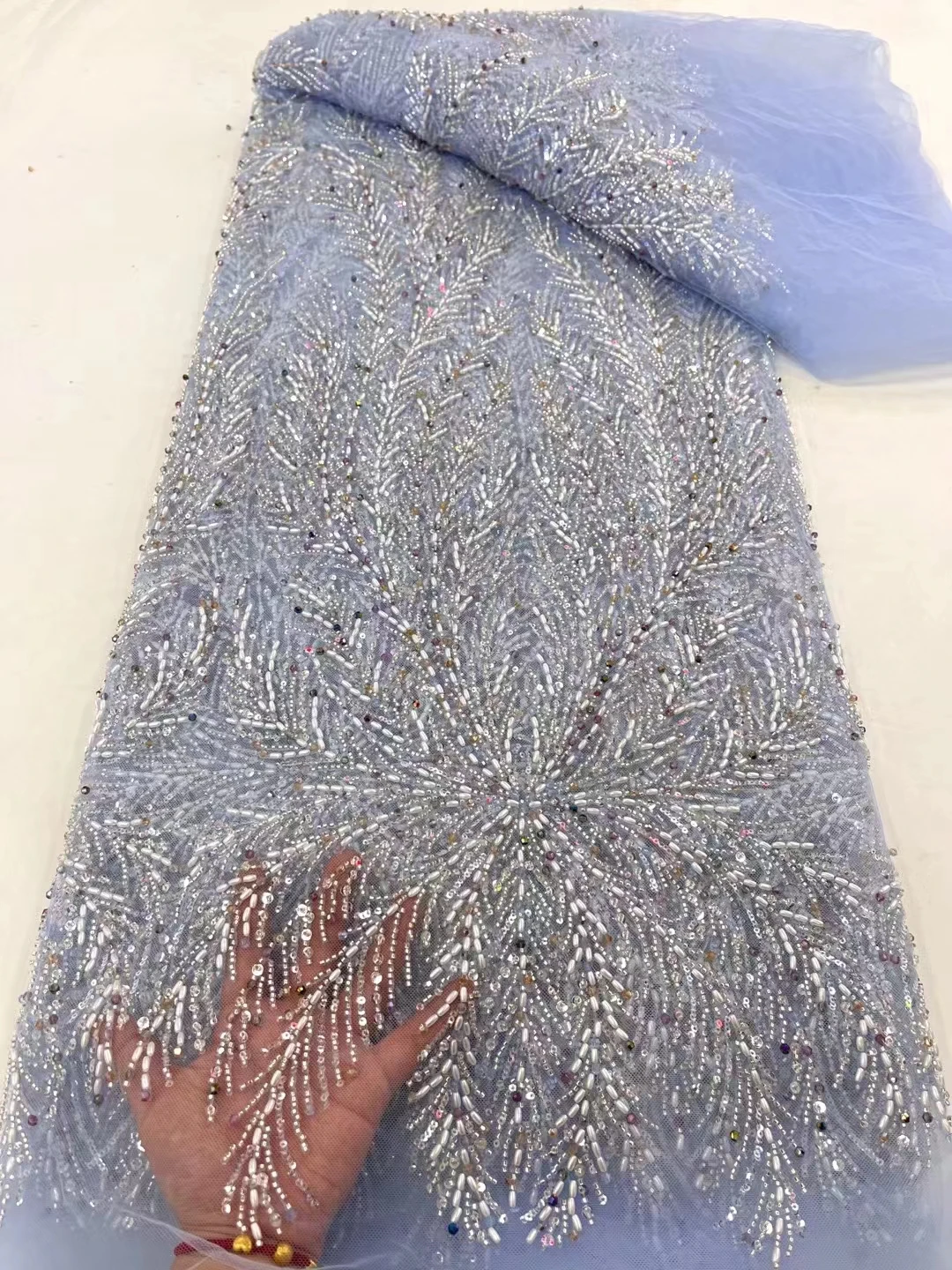African Lace Fabric 2024 High Quality Lace Tube Beads Groom Sequins Material Nigerian French Lace Fabric For Wedding Party Dress
African Lace Fabric 2024 High Quality Lace Tube Beads Groom Sequins Material Nigerian French Lace Fabric For Wedding Party Dress