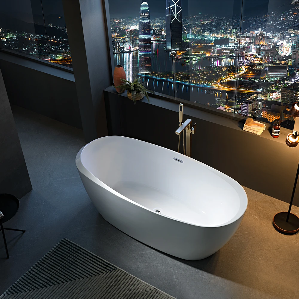 Pure Acrylic Freestanding Modern Bathroom Bath Tub Customized White Color air Massage Soaking Oval Bathtub
Pure Acrylic Freestanding Modern Bathroom Bath Tub Customized White Color air Massage Soaking Oval Bathtub
