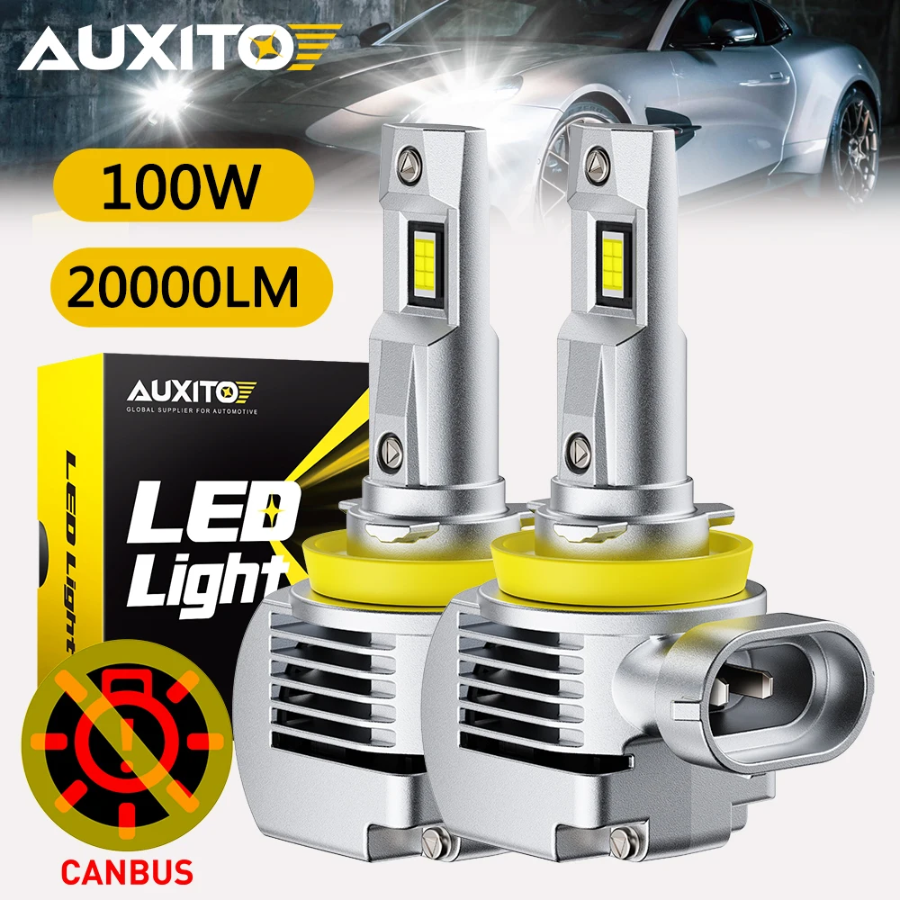 AUXITO 100W 20000lm LED H8 H11 Turbo Headlight Lamp High Power Canbus Bulbs 6000K Super Bright White Automotivo Ampoule 12V 2Pcs
AUXITO 100W 20000lm LED H8 H11 Turbo Headlight Lamp High Power Canbus Bulbs 6000K Super Bright White Automotivo Ampoule 12V 2Pcs