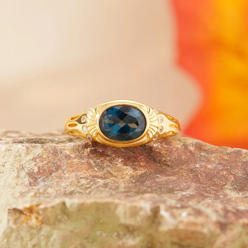 Natural Gemstone London Blue Topaz Colorful Gemstone Ring for Womens925Sterling Silver Index Finger Ring Bestseller
Natural Gemstone London Blue Topaz Colorful Gemstone Ring for Womens925Sterling Silver Index Finger Ring Bestseller