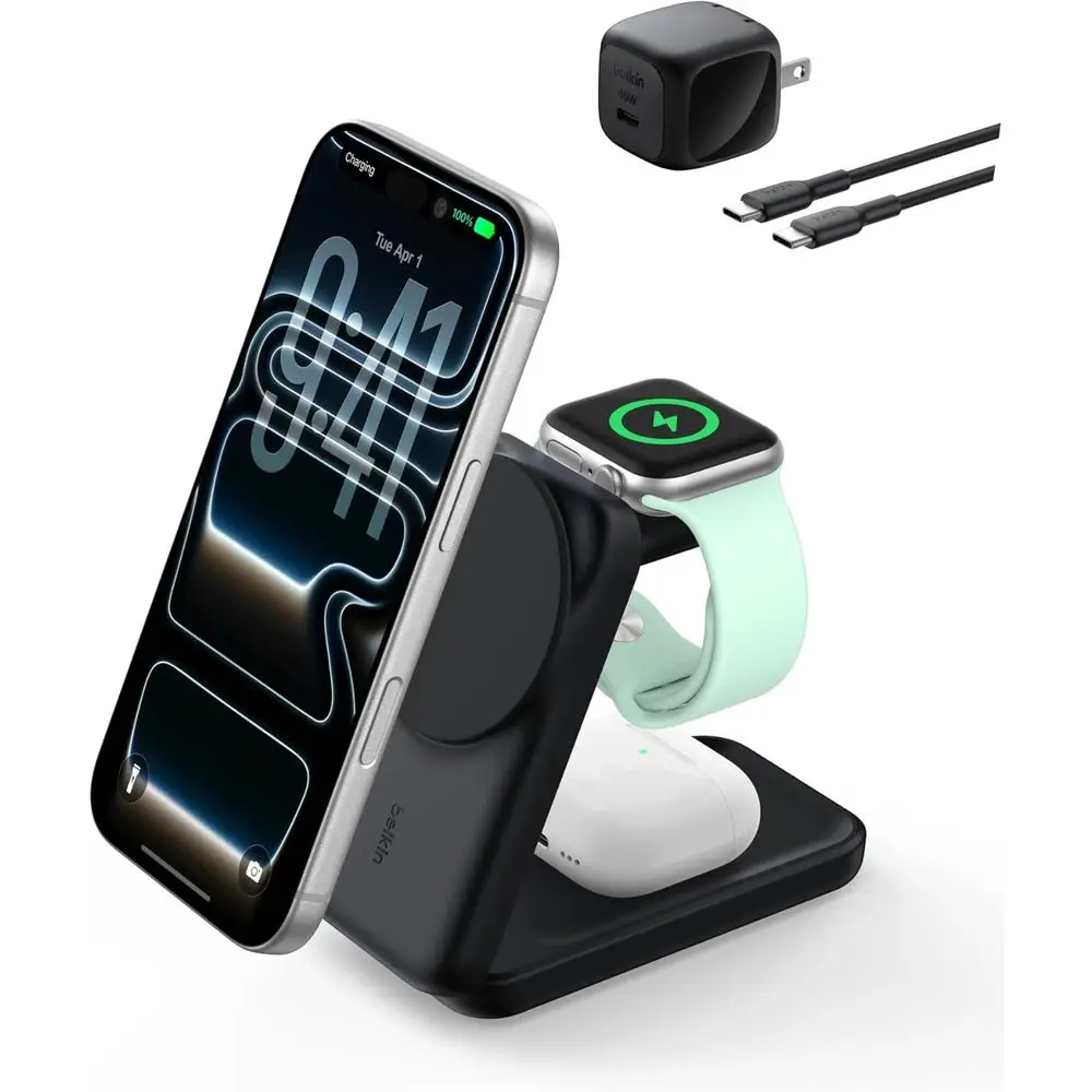 Universal 3-in-1 Charging Station with 25W Magnetic Wireless Dock for Tablets, Watches, and Earbuds (45W Adapter Included)
Universal 3-in-1 Charging Station with 25W Magnetic Wireless Dock for Tablets, Watches, and Earbuds (45W Adapter Included)