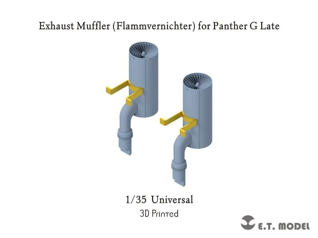 ETmodel P35-233 Exhaust Muffler (Flammvernichter) for Panther G Late 3D Printed
ETmodel P35-233 Exhaust Muffler (Flammvernichter) for Panther G Late 3D Printed