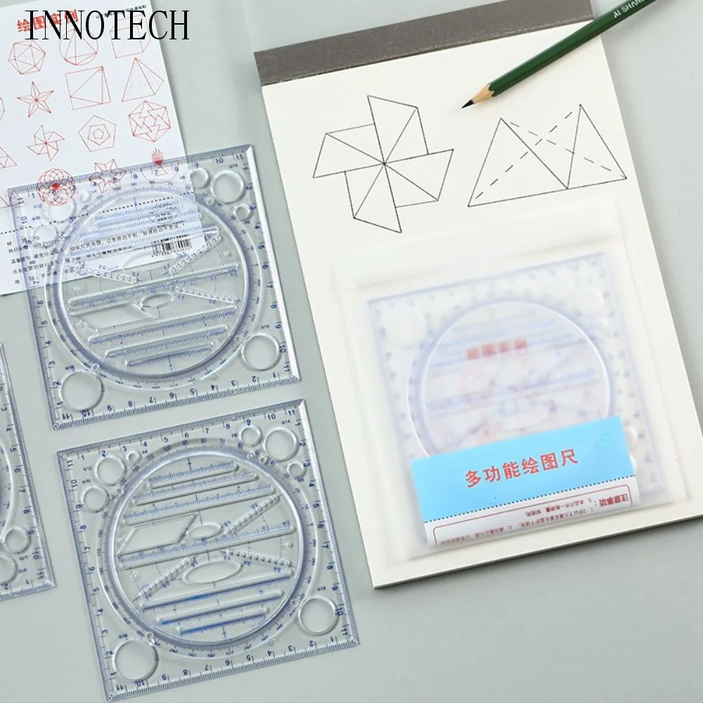 Прозрачная многофункциональная поворотная линейка-транспортир для черчения, 3D-шкала, для геометрии и черчения кругов
Прозрачная многофункциональная поворотная линейка-транспортир для черчения, 3D-шкала, для геометрии и черчения кругов