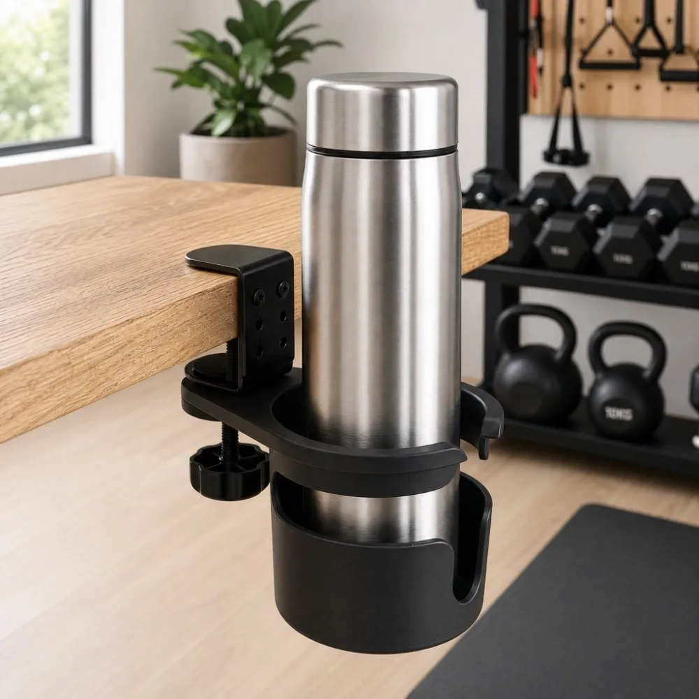 Plastic Metal Desk Cup Holder Black Anti-Spill Clip On Cup Holder Rotatable 3-Stage Adjustable Mug Holder
Plastic Metal Desk Cup Holder Black Anti-Spill Clip On Cup Holder Rotatable 3-Stage Adjustable Mug Holder
