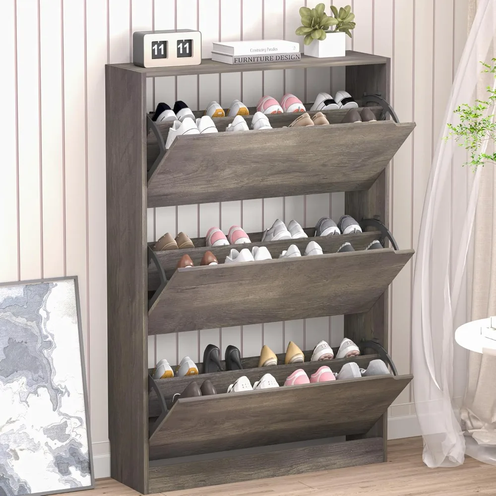 Shoe Cabinet with 3 Flip Drawers, Hidden Wood Shoe Cabinet,Freestanding Shoe Storage Cabinet for Entryway Hallway
Shoe Cabinet with 3 Flip Drawers, Hidden Wood Shoe Cabinet,Freestanding Shoe Storage Cabinet for Entryway Hallway