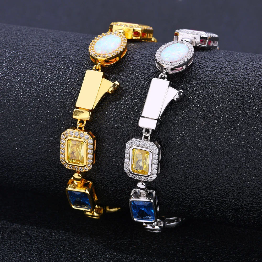 Hip hop colored women's necklaces, jewelry, personalized trendy zircon men's bracelets
Hip hop colored women's necklaces, jewelry, personalized trendy zircon men's bracelets