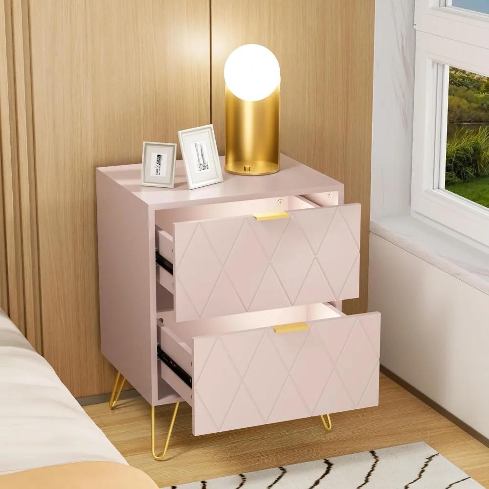 End Side Table Double, Bedside Table with 2 Drawers, Dual Night Stand Set 2 Gold Legs for Living Room
End Side Table Double, Bedside Table with 2 Drawers, Dual Night Stand Set 2 Gold Legs for Living Room