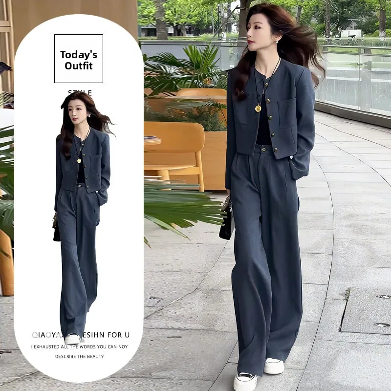 Fall 2026 Slim Fit Single Button Denim Short Jacket High Waist Straight Leg Pants Set Women's Fashion Luxury Style Polyester
Fall 2026 Slim Fit Single Button Denim Short Jacket High Waist Straight Leg Pants Set Women's Fashion Luxury Style Polyester