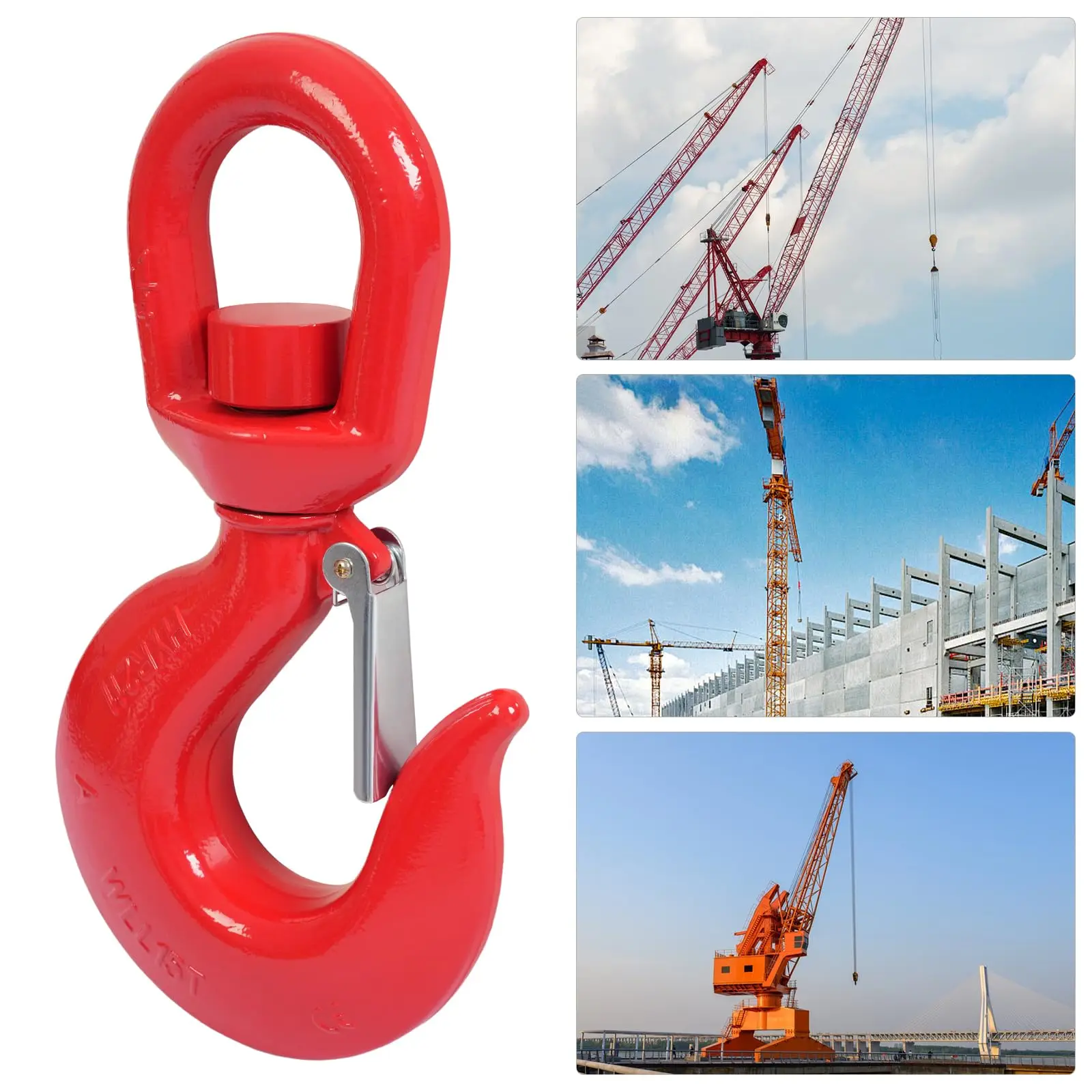 15 Ton Swivel Hooks Heavy Duty Swivel Lifting Hook with Latch Swivel Eye Rigging Hook Rotating Crane Hook Alloy Steel Swivel Lif
15 Ton Swivel Hooks Heavy Duty Swivel Lifting Hook with Latch Swivel Eye Rigging Hook Rotating Crane Hook Alloy Steel Swivel Lif