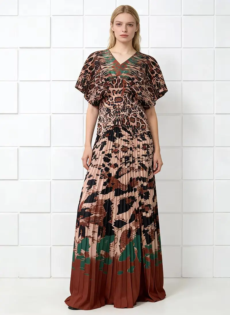 Miyake 2026 Women's Two-Piece Set Casual Elegant Loose Fit Maxi Skirt with 3D Handmade Flower Pleated Waist
Miyake 2026 Women's Two-Piece Set Casual Elegant Loose Fit Maxi Skirt with 3D Handmade Flower Pleated Waist