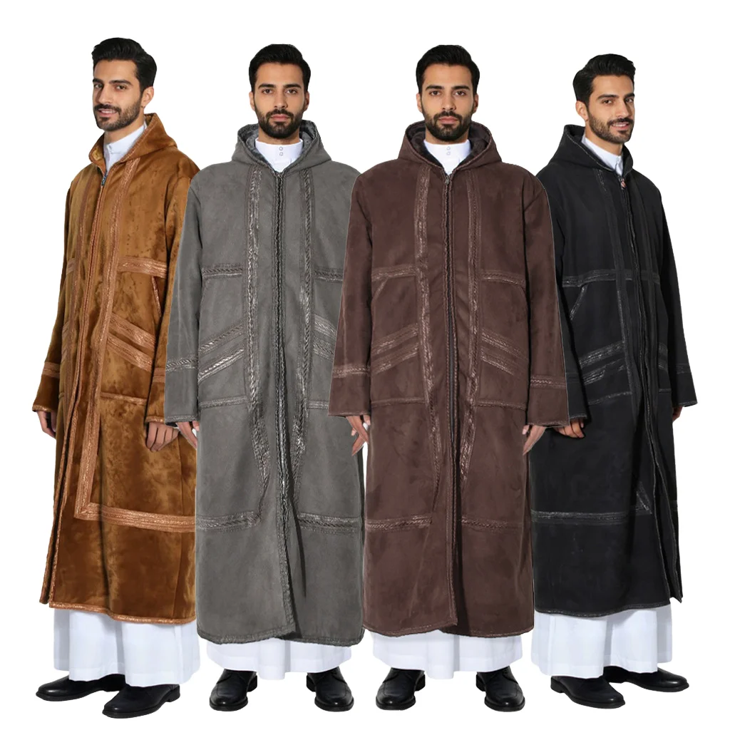 Eid Djellaba Winter Thickened Suede Men Muslim Robe Bisht Coat Prayer Warm Kimono Cardigan Islam Jubba Thobe Hooded Abaya Kaftan
Eid Djellaba Winter Thickened Suede Men Muslim Robe Bisht Coat Prayer Warm Kimono Cardigan Islam Jubba Thobe Hooded Abaya Kaftan