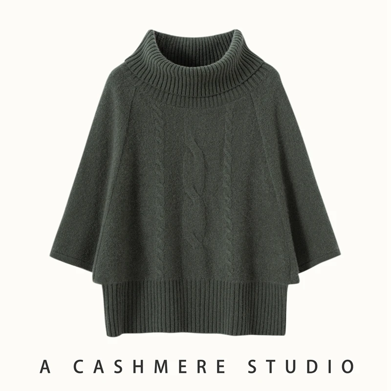 2025 Women 100% Cashmere Sweater Shawl Turleneck Pullover Wraps Autumn Winter Thick Simple Grace Style Cashmere Knitwear Tops
2025 Women 100% Cashmere Sweater Shawl Turleneck Pullover Wraps Autumn Winter Thick Simple Grace Style Cashmere Knitwear Tops