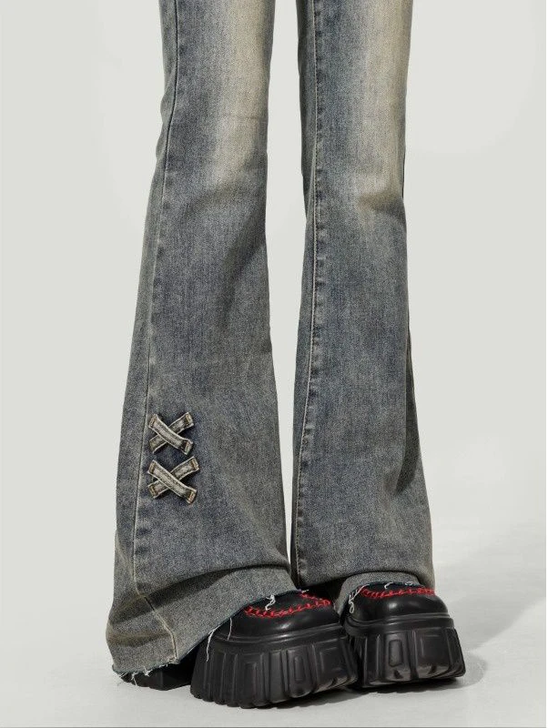 Goth Jeans Womens Pants Y2k Jorts Vintage Micro-Flare Waist 90s Streetwear Gyaru American Retro Harajuku All Season Fashion Chic
Goth Jeans Womens Pants Y2k Jorts Vintage Micro-Flare Waist 90s Streetwear Gyaru American Retro Harajuku All Season Fashion Chic