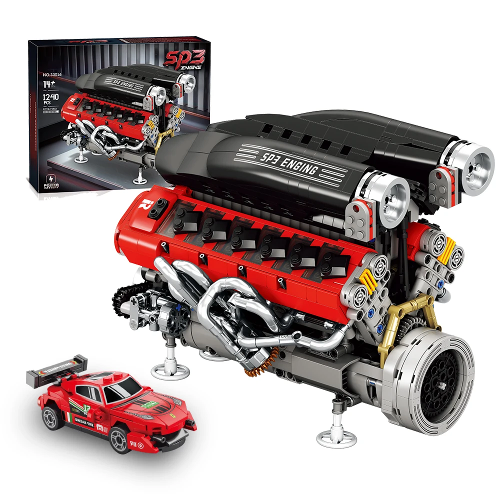1309pcs SP3 Engine Building Blocks Model Set, Sport Car Model, Working engine model kit, Adjustable Transmission
1309pcs SP3 Engine Building Blocks Model Set, Sport Car Model, Working engine model kit, Adjustable Transmission