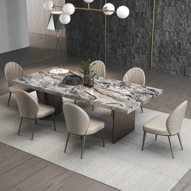 Venice Brown Marble Modern Minimalist Metal Rectangular Household Bright Luxury Stone Dining Table
Venice Brown Marble Modern Minimalist Metal Rectangular Household Bright Luxury Stone Dining Table