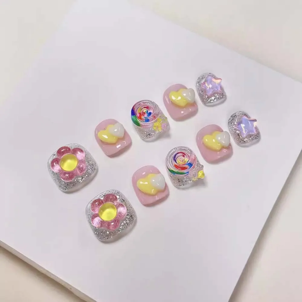Lollipop Children False Nails Flower Cartoon Kids Fake Nail Extension Pink Short Square Shaped Kids Flower Fake Nails
Lollipop Children False Nails Flower Cartoon Kids Fake Nail Extension Pink Short Square Shaped Kids Flower Fake Nails