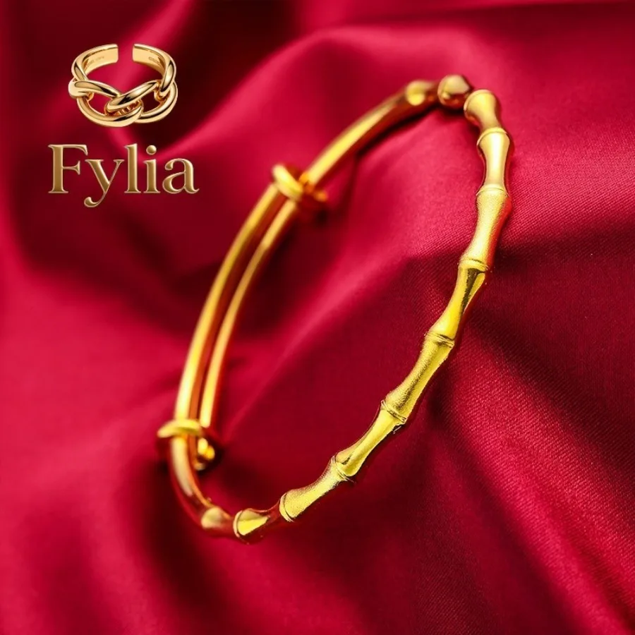 Fylia Jewelry 9999 genuine 24K ancient bamboo leaf style bracelet jewelry gift open bracelet
Fylia Jewelry 9999 genuine 24K ancient bamboo leaf style bracelet jewelry gift open bracelet