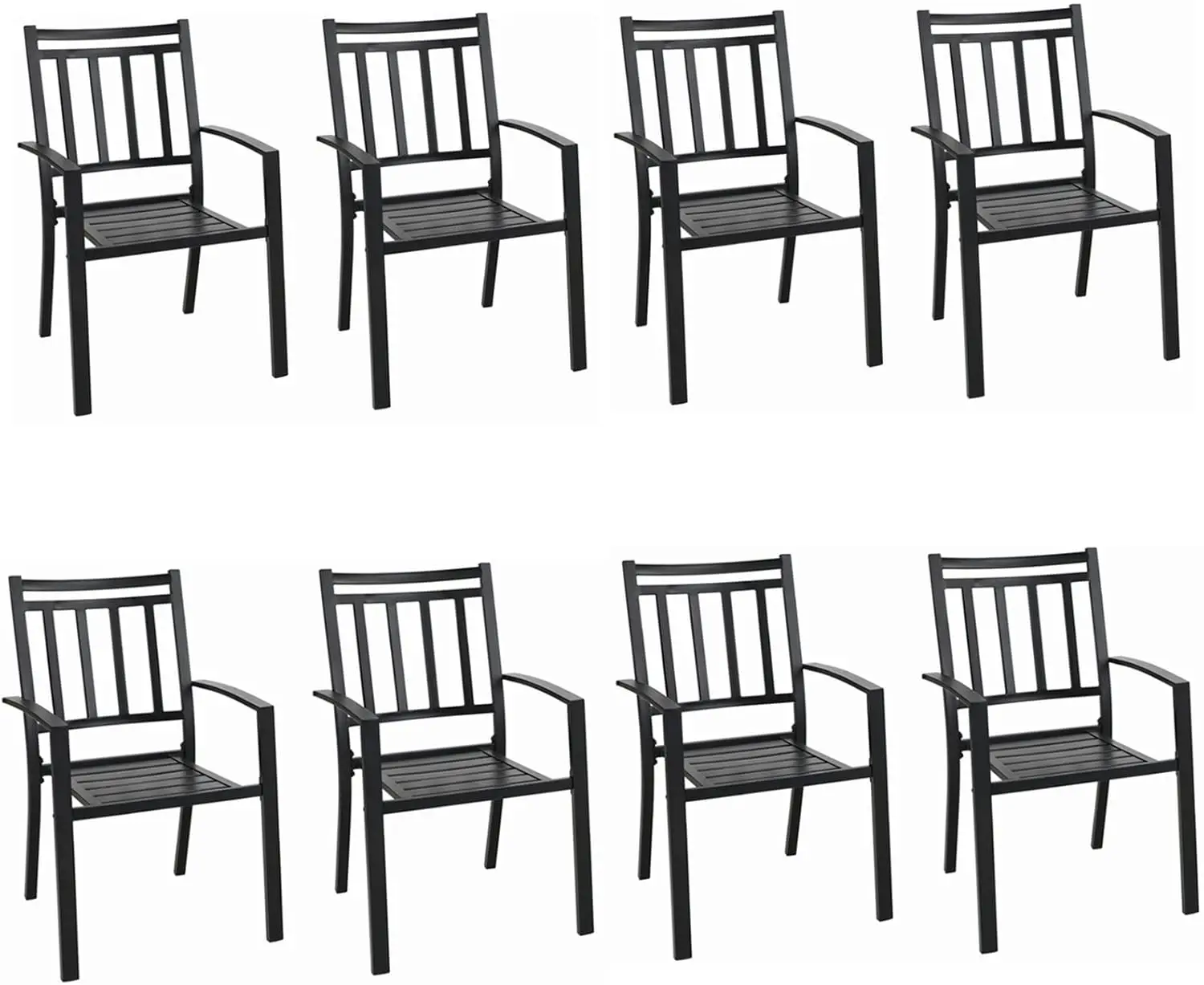 8 Piece Metal Patio Chair Outdoor Wrought Iron Stackable Dining Chair - Supports 300 LBS,(Black)
8 Piece Metal Patio Chair Outdoor Wrought Iron Stackable Dining Chair - Supports 300 LBS,(Black)