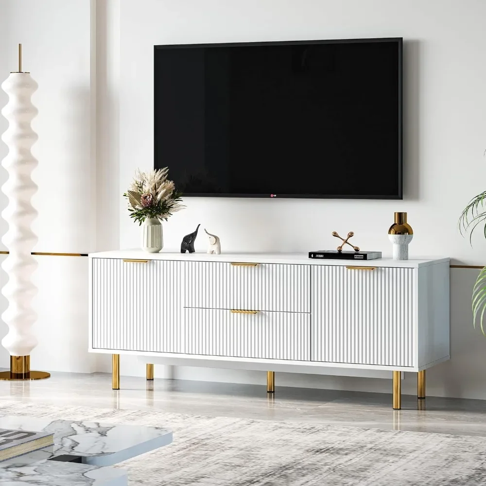 White TV Stand for 65+ Inch TV, Modern with Storage Cabinets,TV Console Table for Living Room,Corrugated Panel Wooden White
White TV Stand for 65+ Inch TV, Modern with Storage Cabinets,TV Console Table for Living Room,Corrugated Panel Wooden White